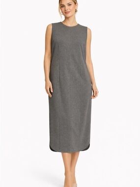 NWT- Tall Plus Eloquii Gray Sleeveless Midi Sheath Dress. Size 22